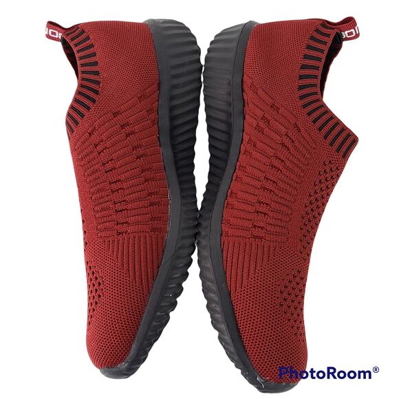 Tiosebon Maroon stretch knit slip on shoes, W38 - Picture 8 of 8